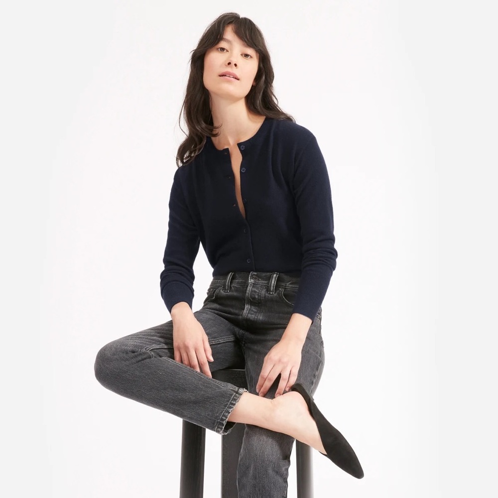 Everlane Navy Cashmere Cardigan